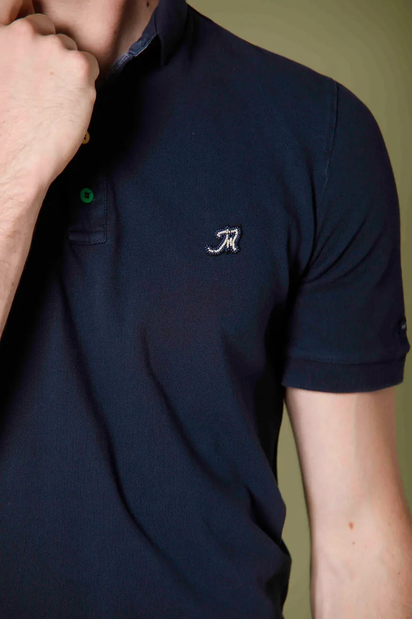 Leopardi polo homme en piquet avec détails de couture régulier ①