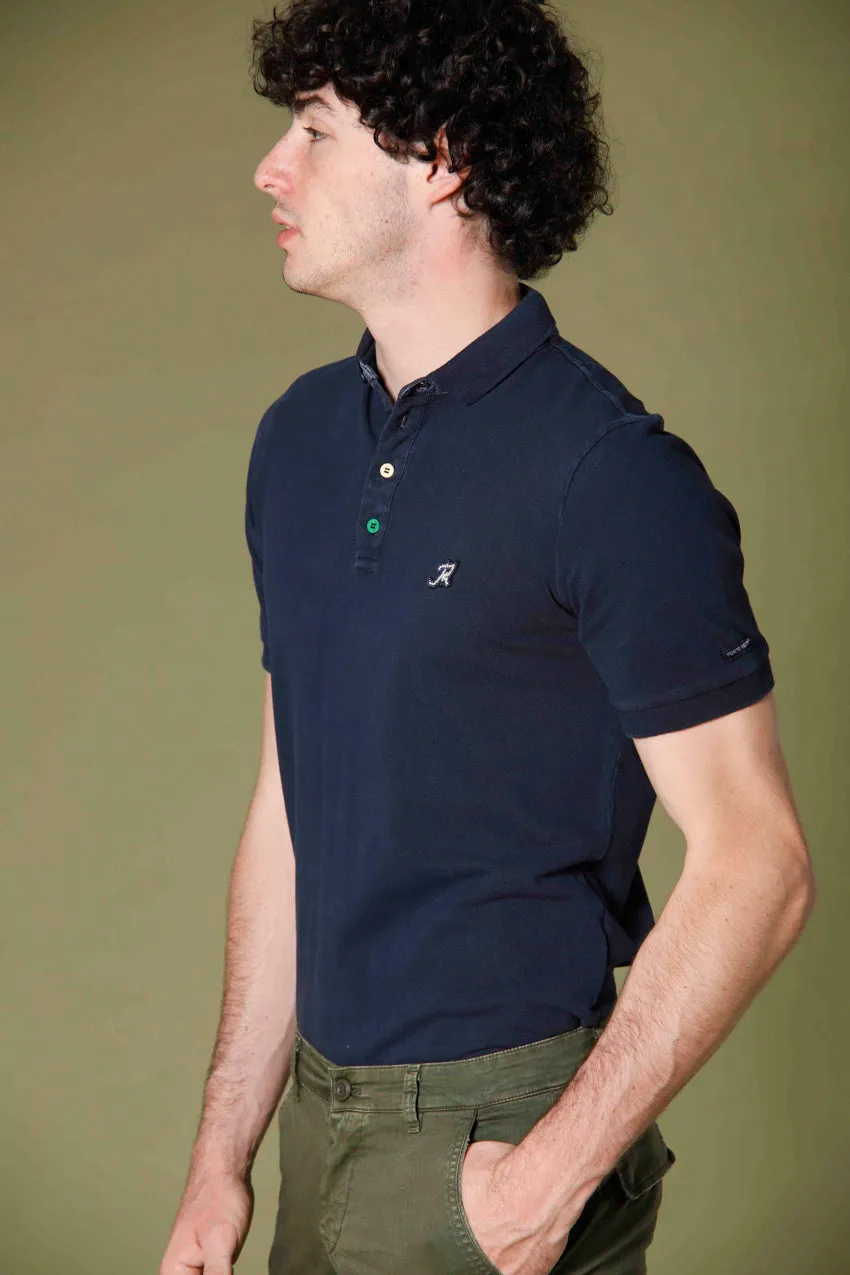 Leopardi polo homme en piquet avec détails de couture régulier ①
