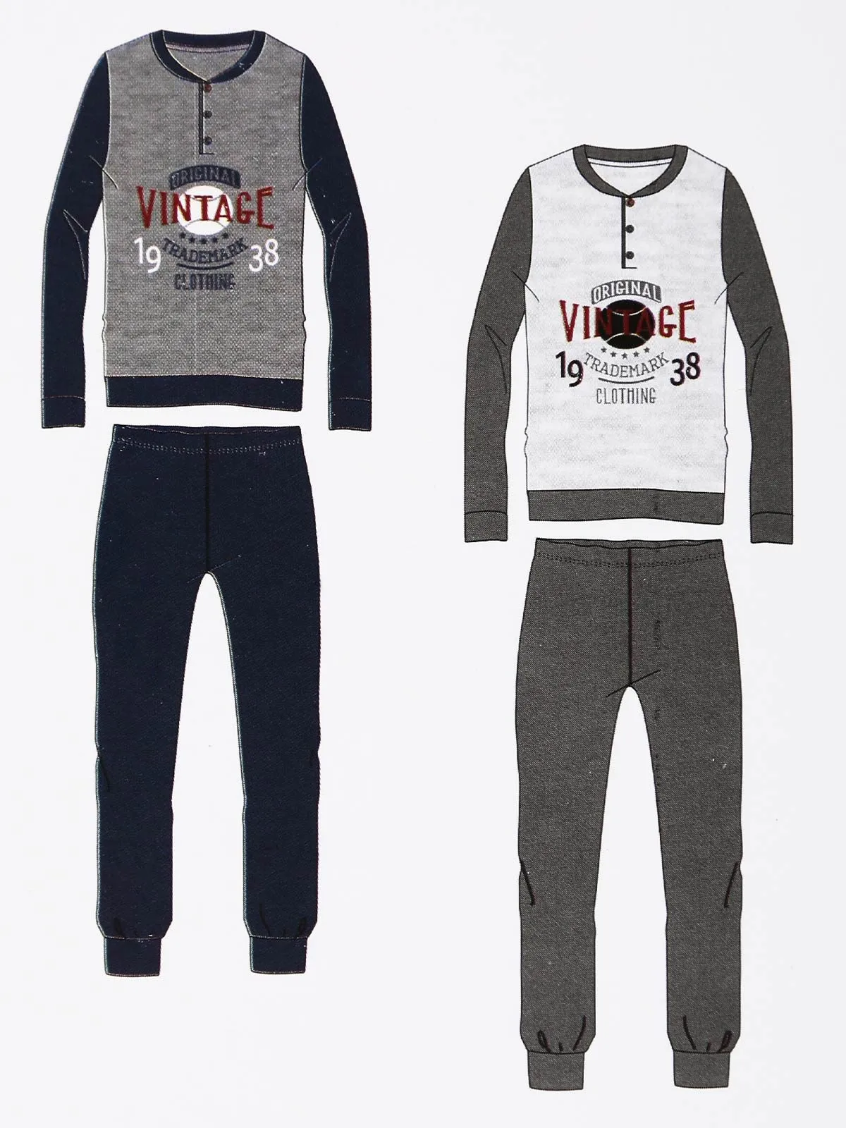 Linea Ambro Pyjama long en coton pour homme