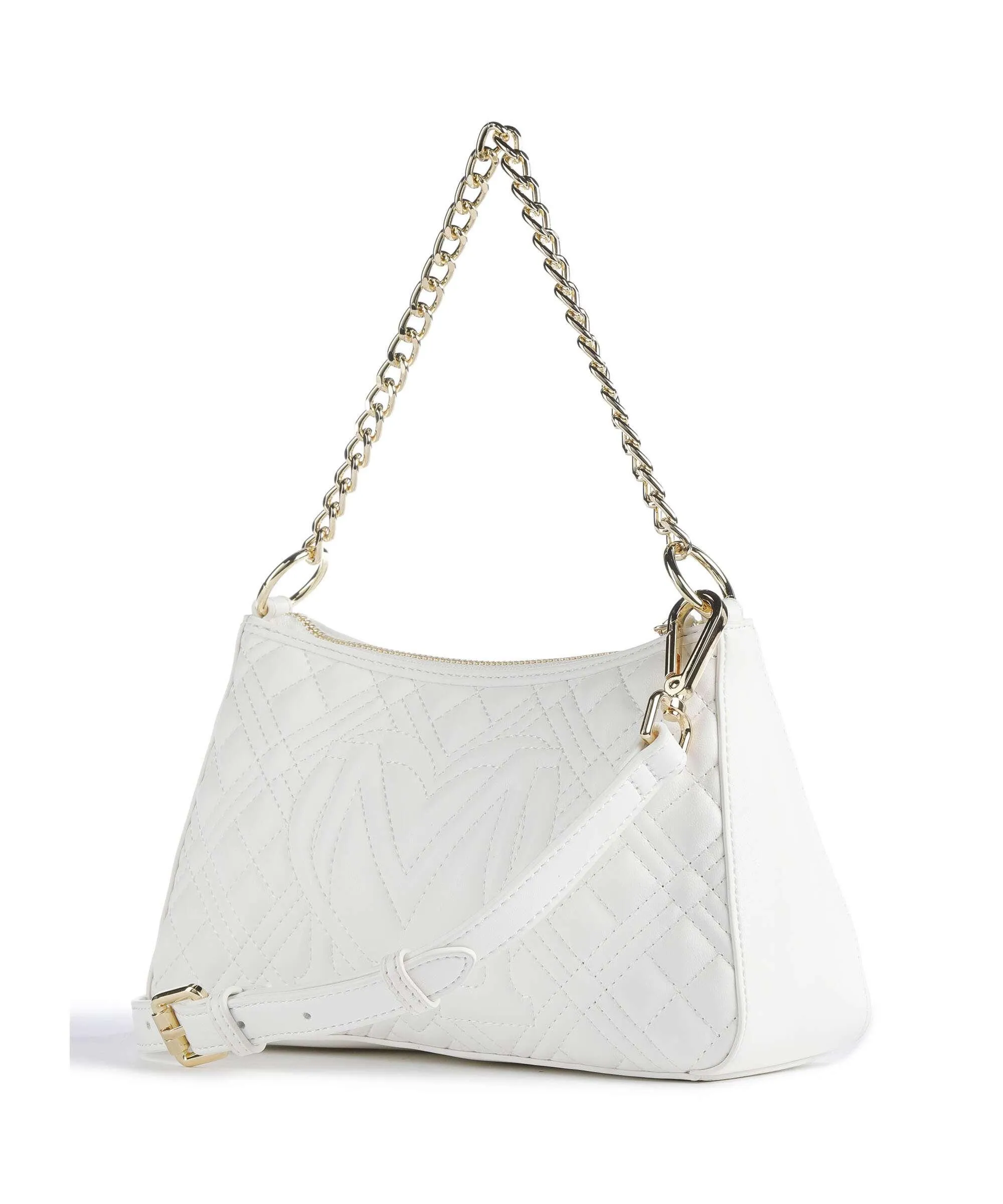  Love Moschino Quilted Borsa a spalla pelle sintetica bianco  
