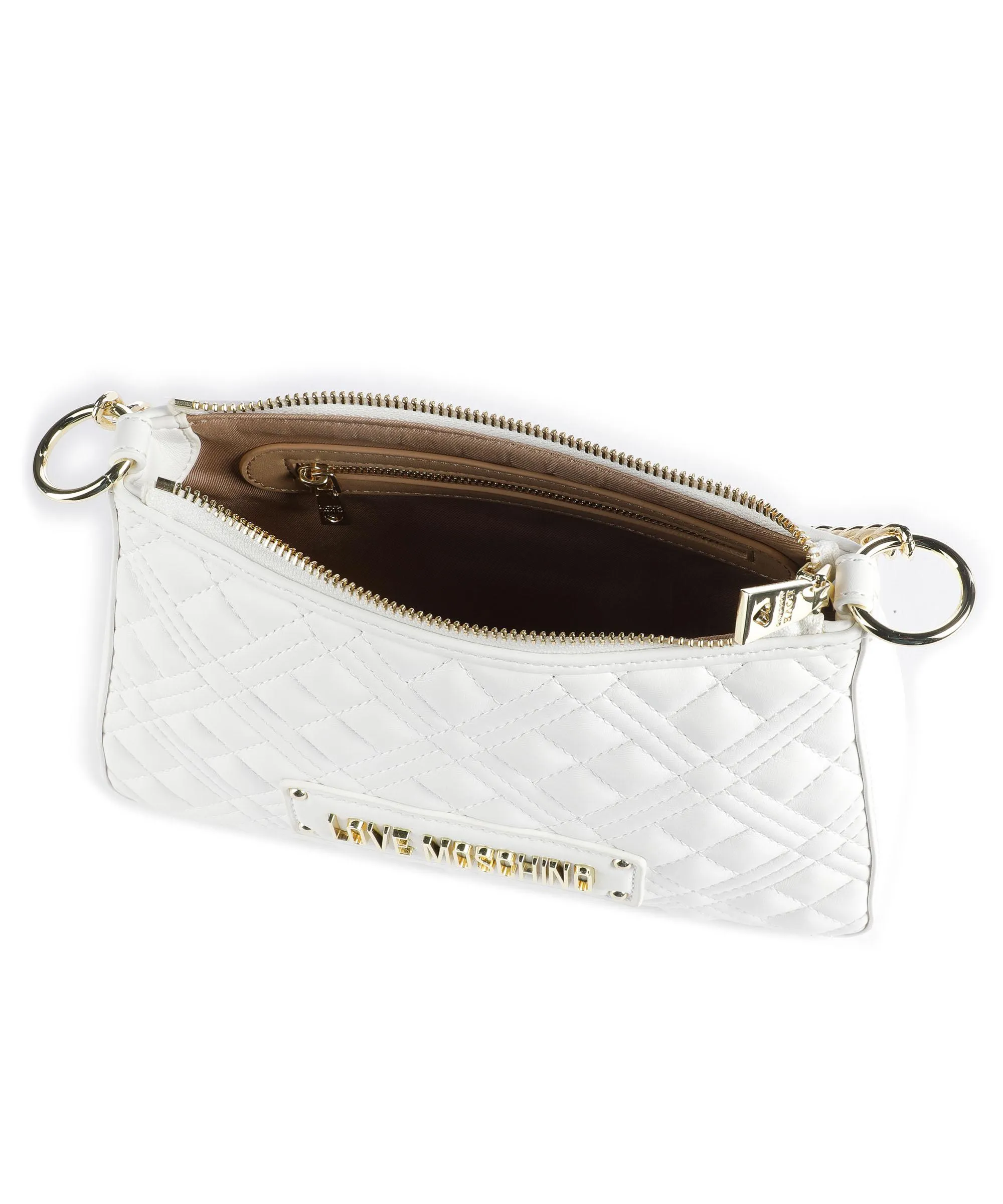  Love Moschino Quilted Borsa a spalla pelle sintetica bianco  