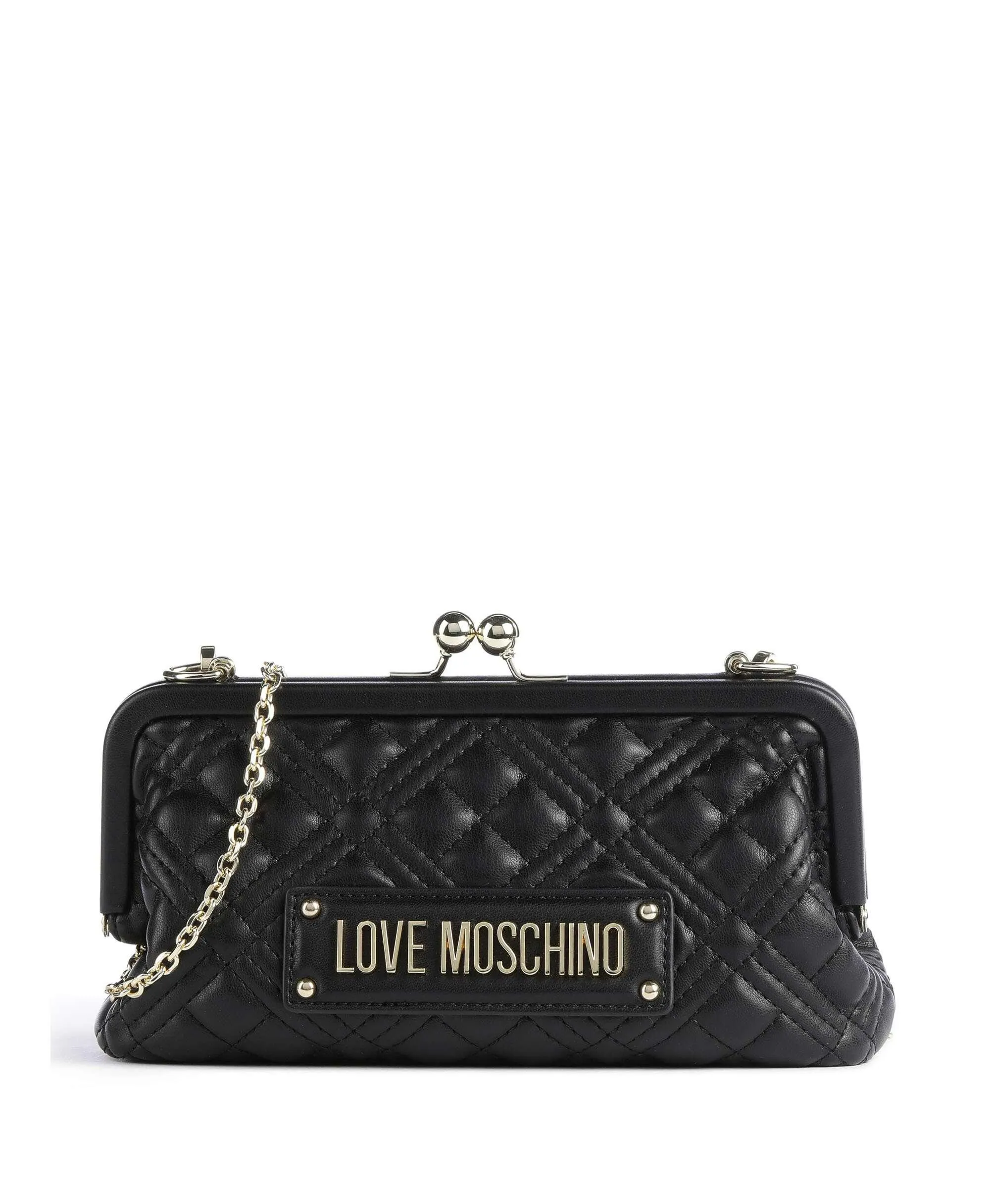  Love Moschino Quilted Borsa a tracolla pelle sintetica nero  