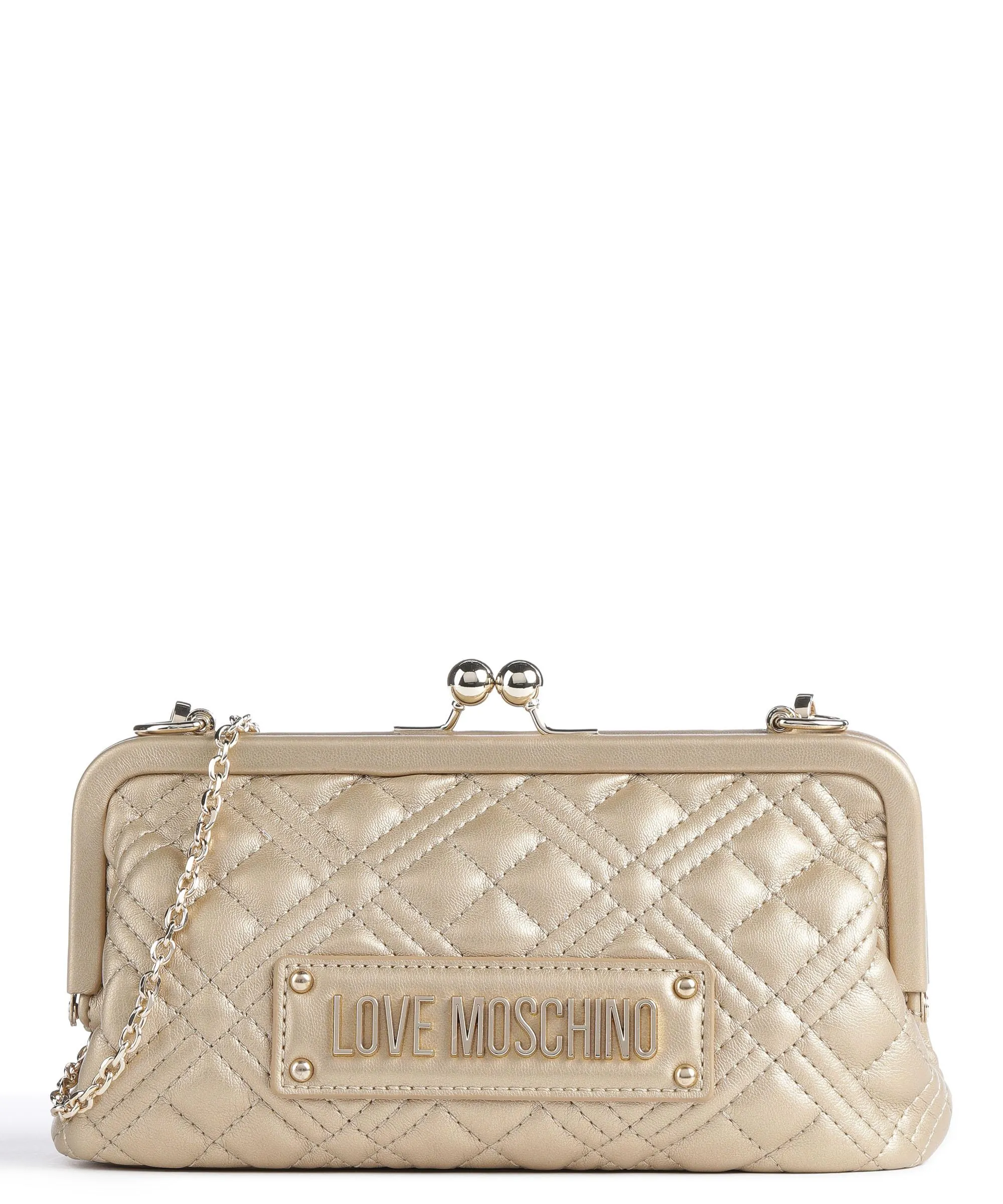  Love Moschino Quilted Borsa a tracolla pelle sintetica oro  