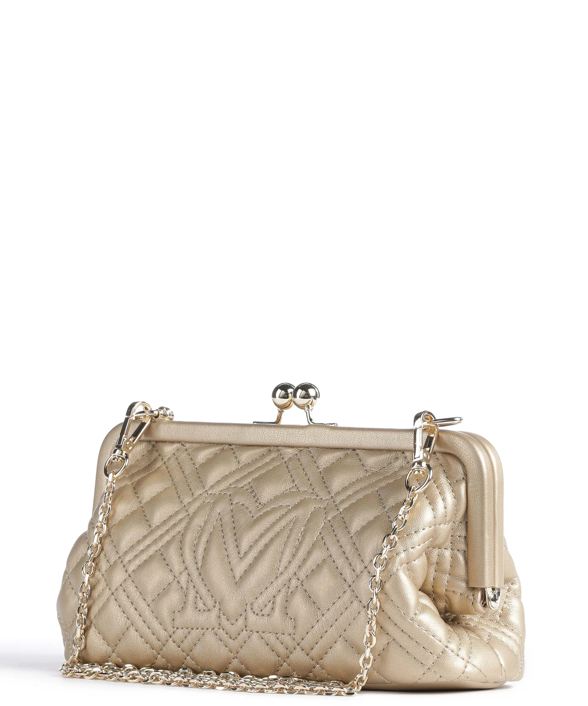  Love Moschino Quilted Borsa a tracolla pelle sintetica oro  