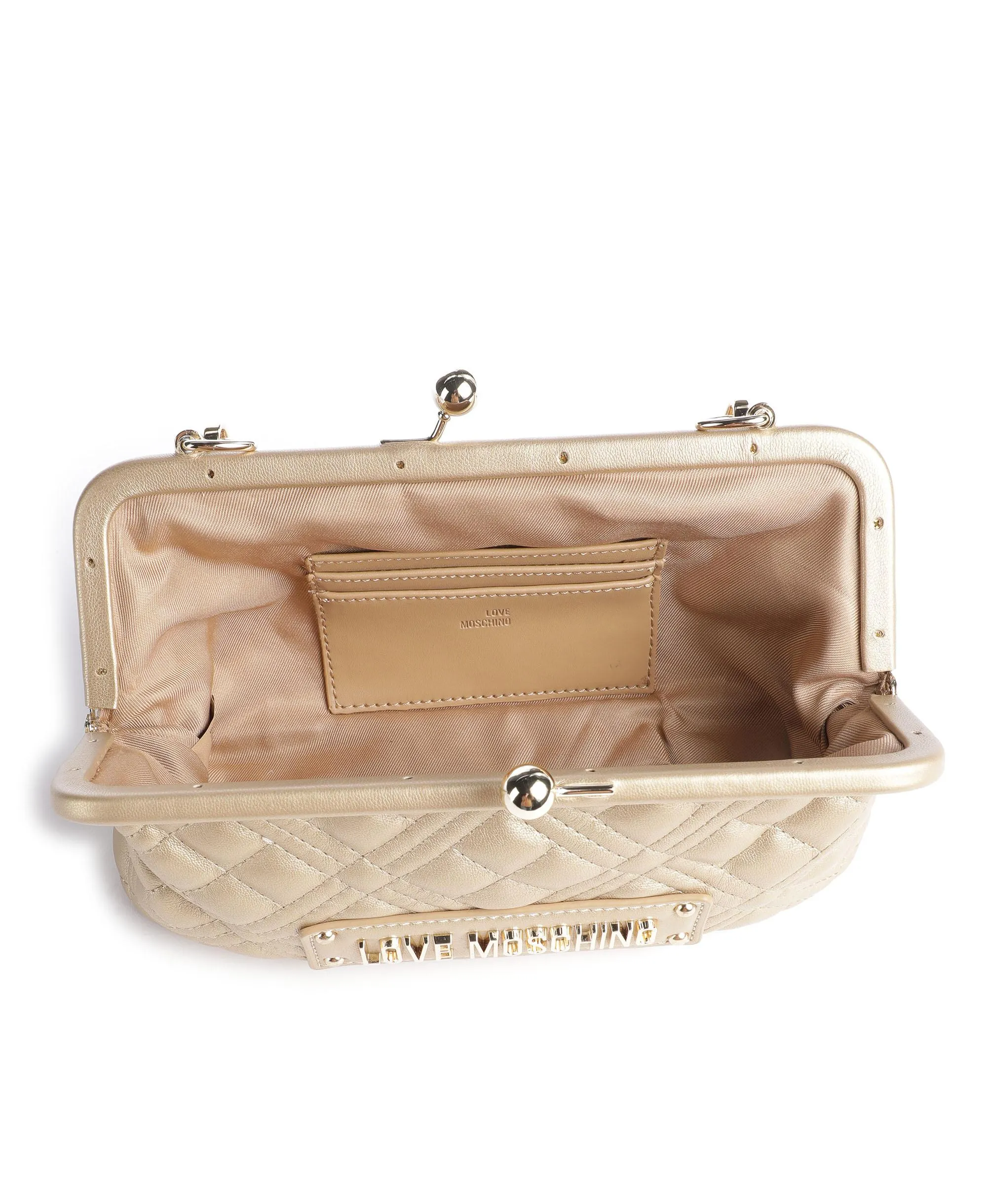  Love Moschino Quilted Borsa a tracolla pelle sintetica oro  