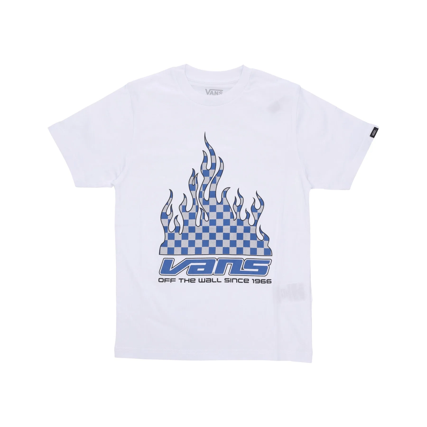 Maglietta Ragazzo Reflective Checkerboard Flame Tee White