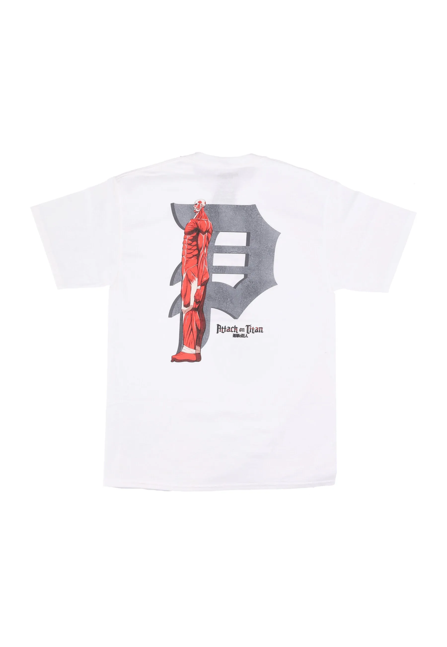 Maglietta Uomo Colossal Dirty P Tee X Attack On Titan White