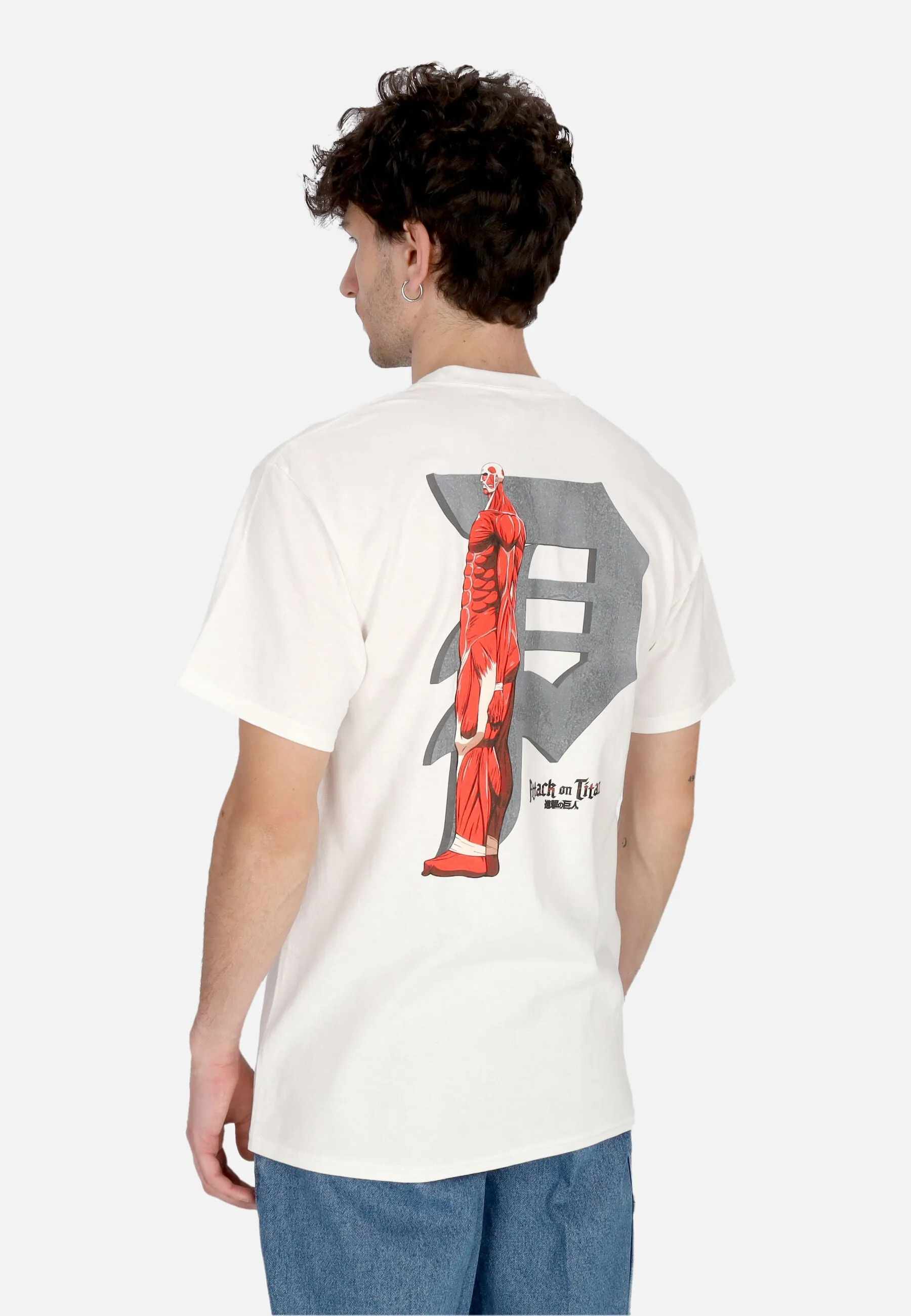 Maglietta Uomo Colossal Dirty P Tee X Attack On Titan White