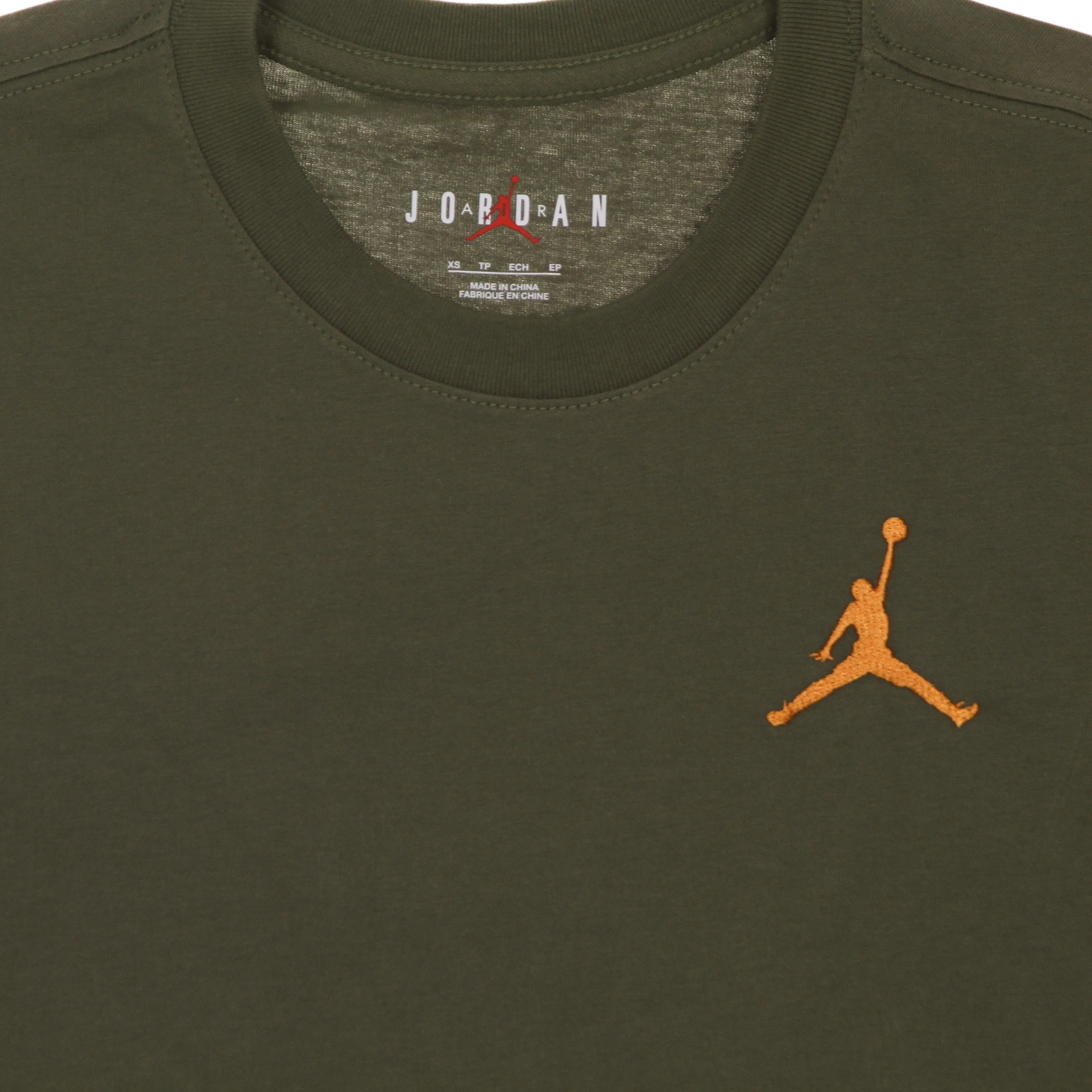 Maglietta Uomo Jumpman Embroidered Tee Medium Olive/light Curry