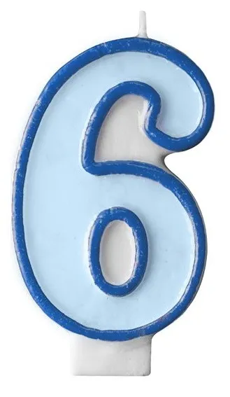 Numero di candele 6 blu 7 cm