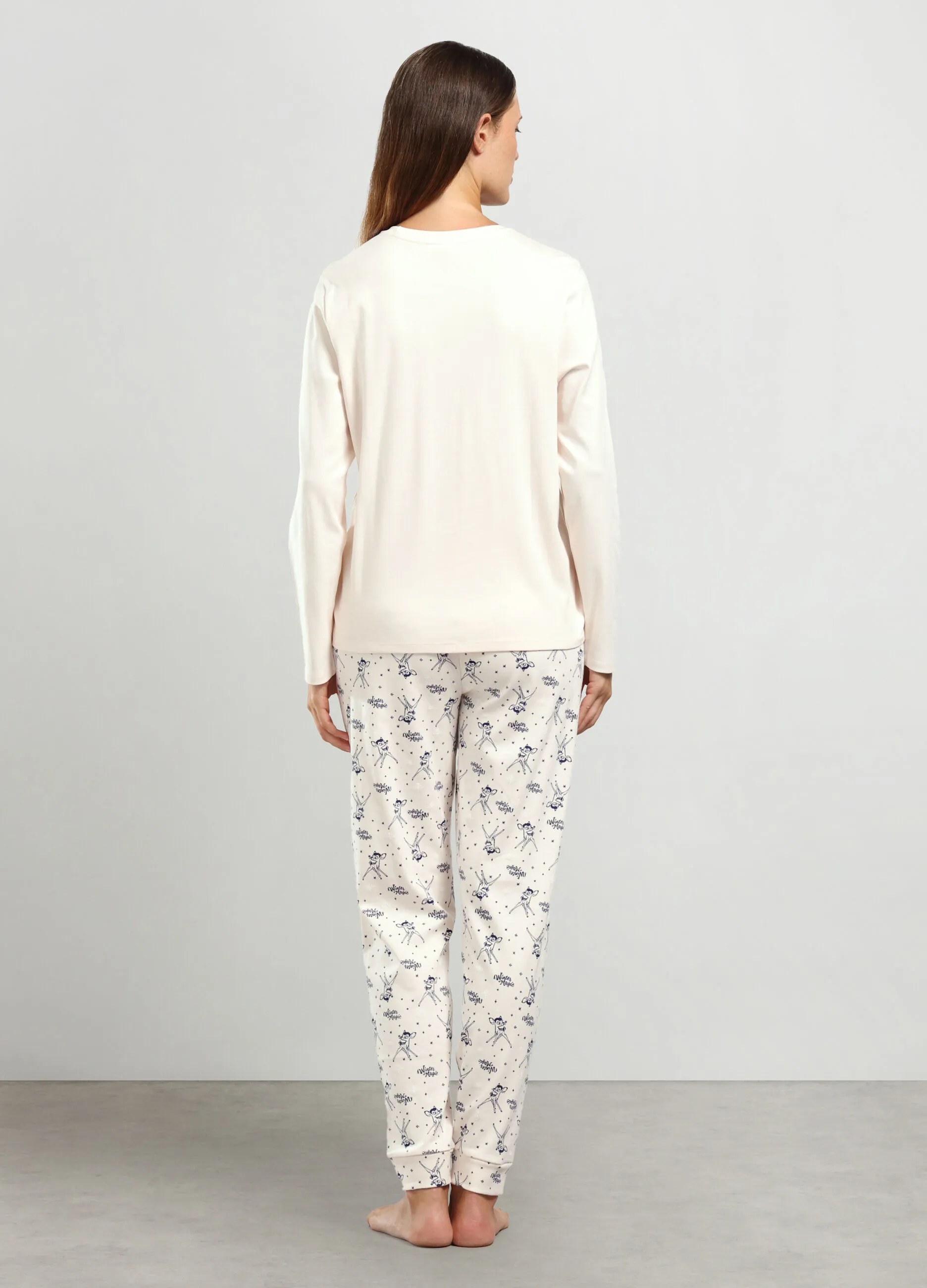 NYMOS  Set pigiama lungo in interlock di puro cotone donna