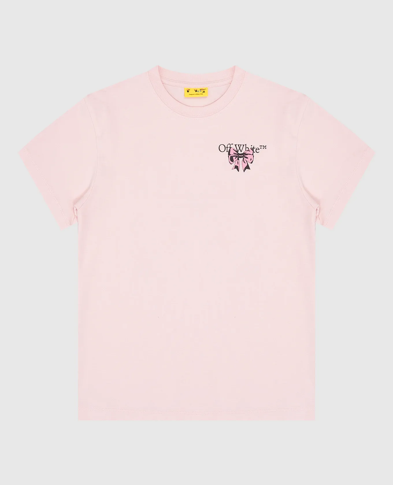 Off-White T-shirt rosa da bambino con stampa Arrow Bow OGAA001F24JER005