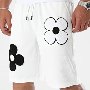 Pantaloncini da jogging XQ3001 Bianco Floreale