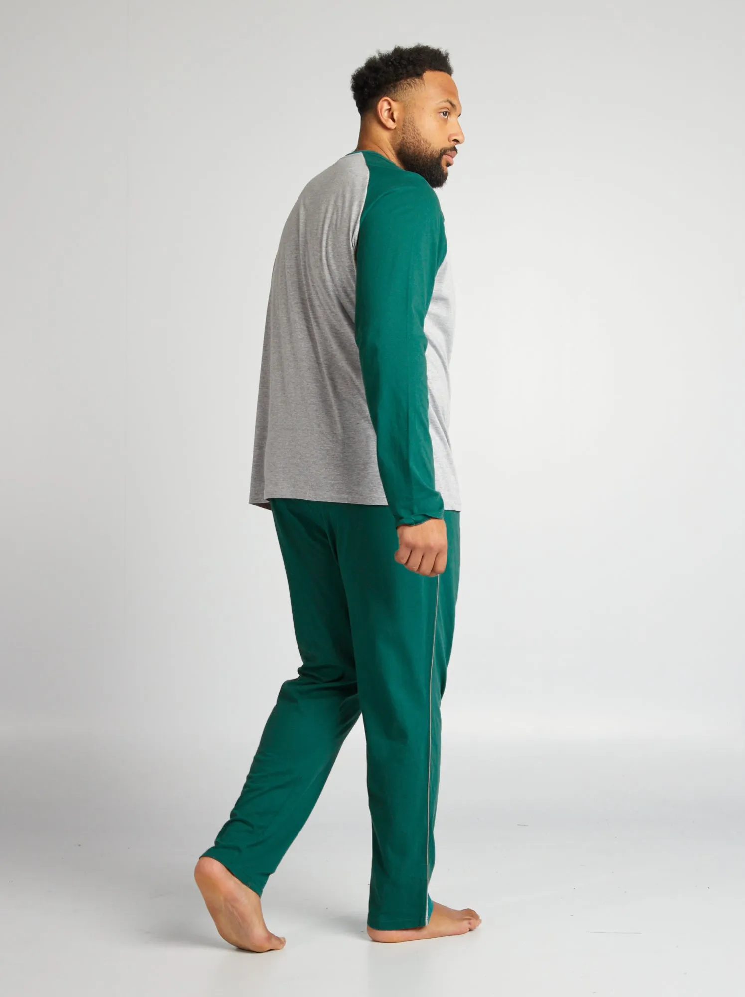 Pigiama corto in jersey - T-shirt + pantaloni - 2 pezzi - VERDE