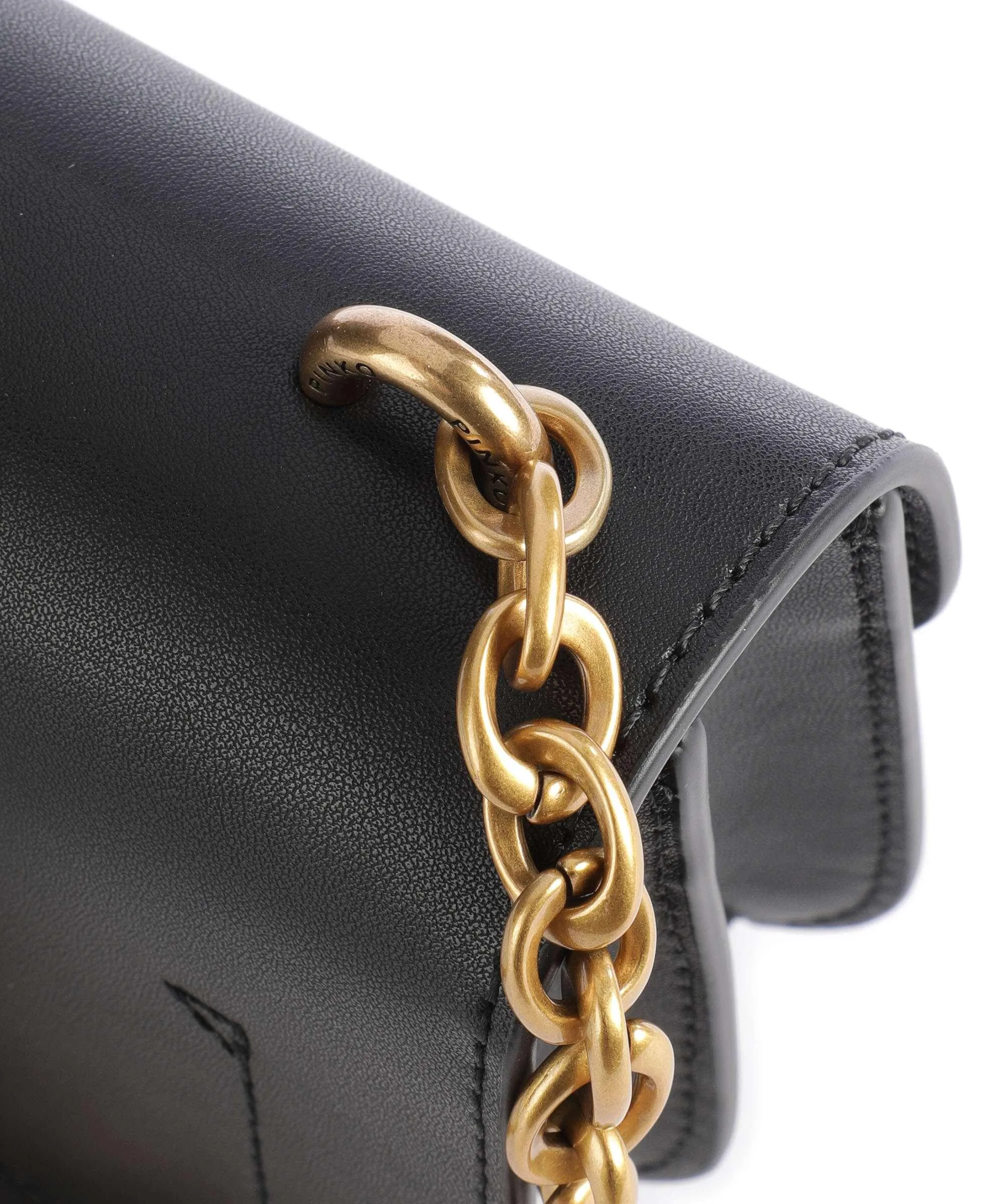  Pinko Love Bell Mini Borsa a tracolla pelle a grana fine nero  