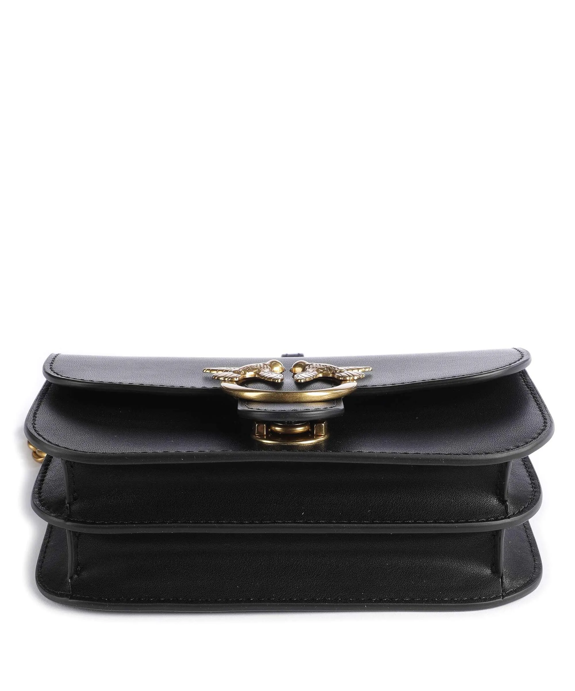  Pinko Love Bell Mini Borsa a tracolla pelle a grana fine nero  