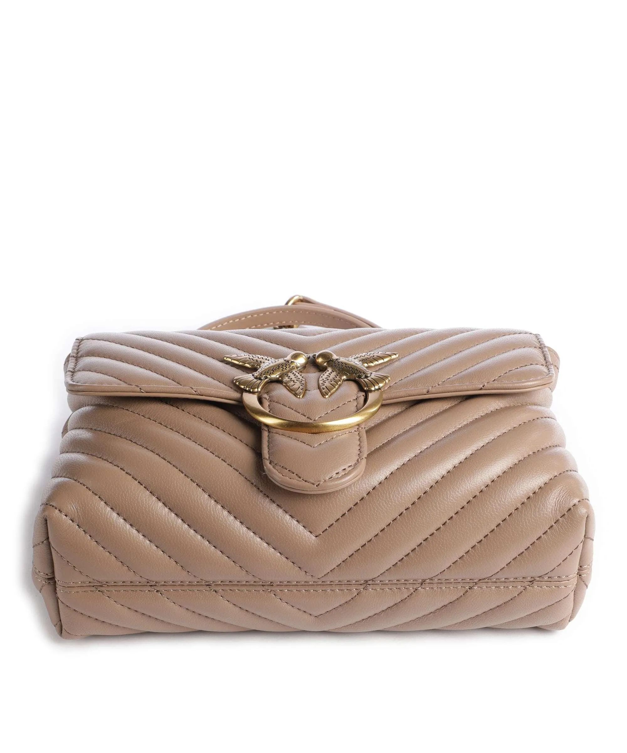  Pinko Love Lady Puff Mini Borsa a tracolla pelle di pecora marrone chiaro  