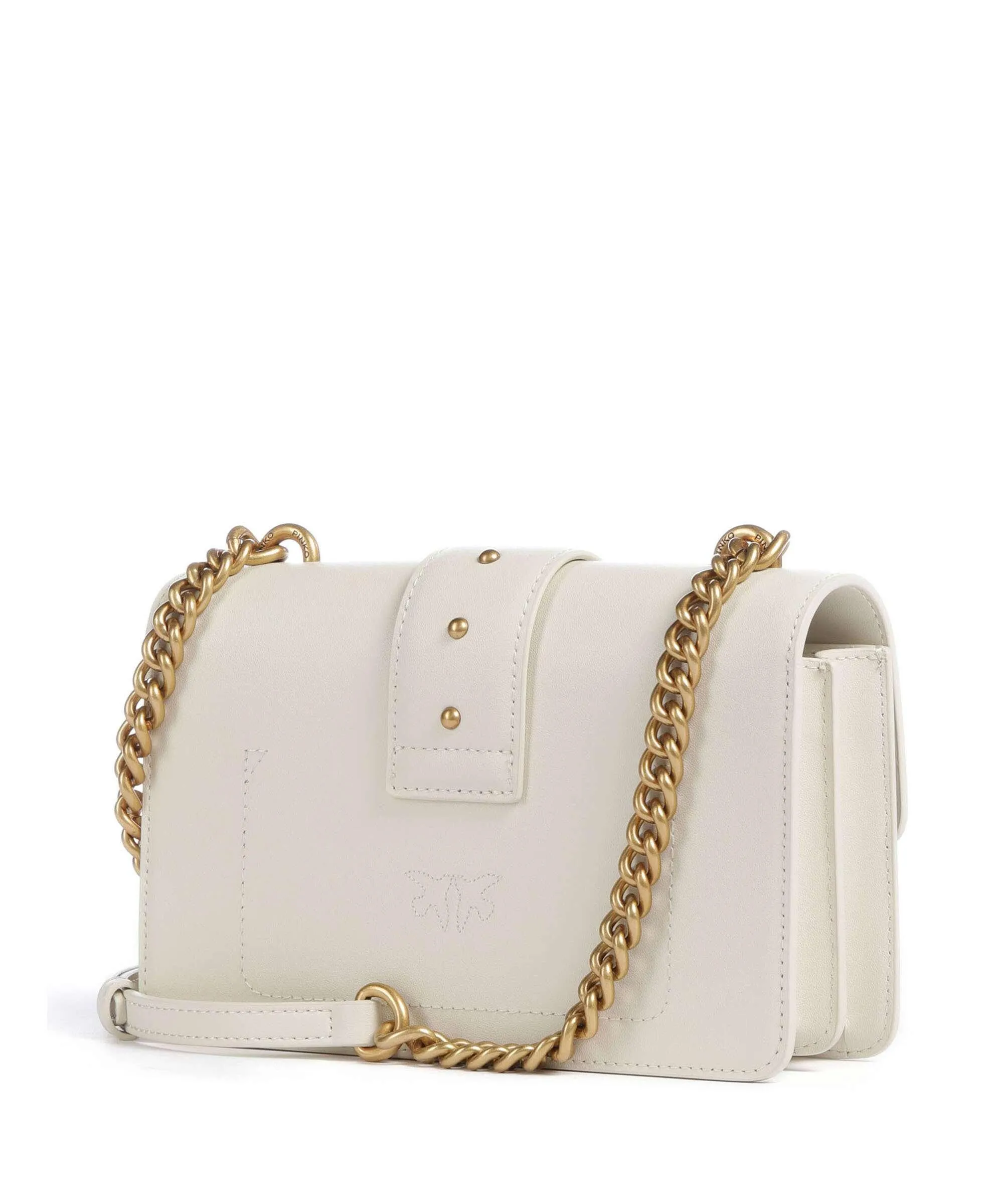  Pinko Love One Mini Borsa a tracolla pelle di vitello finemente grana avorio  