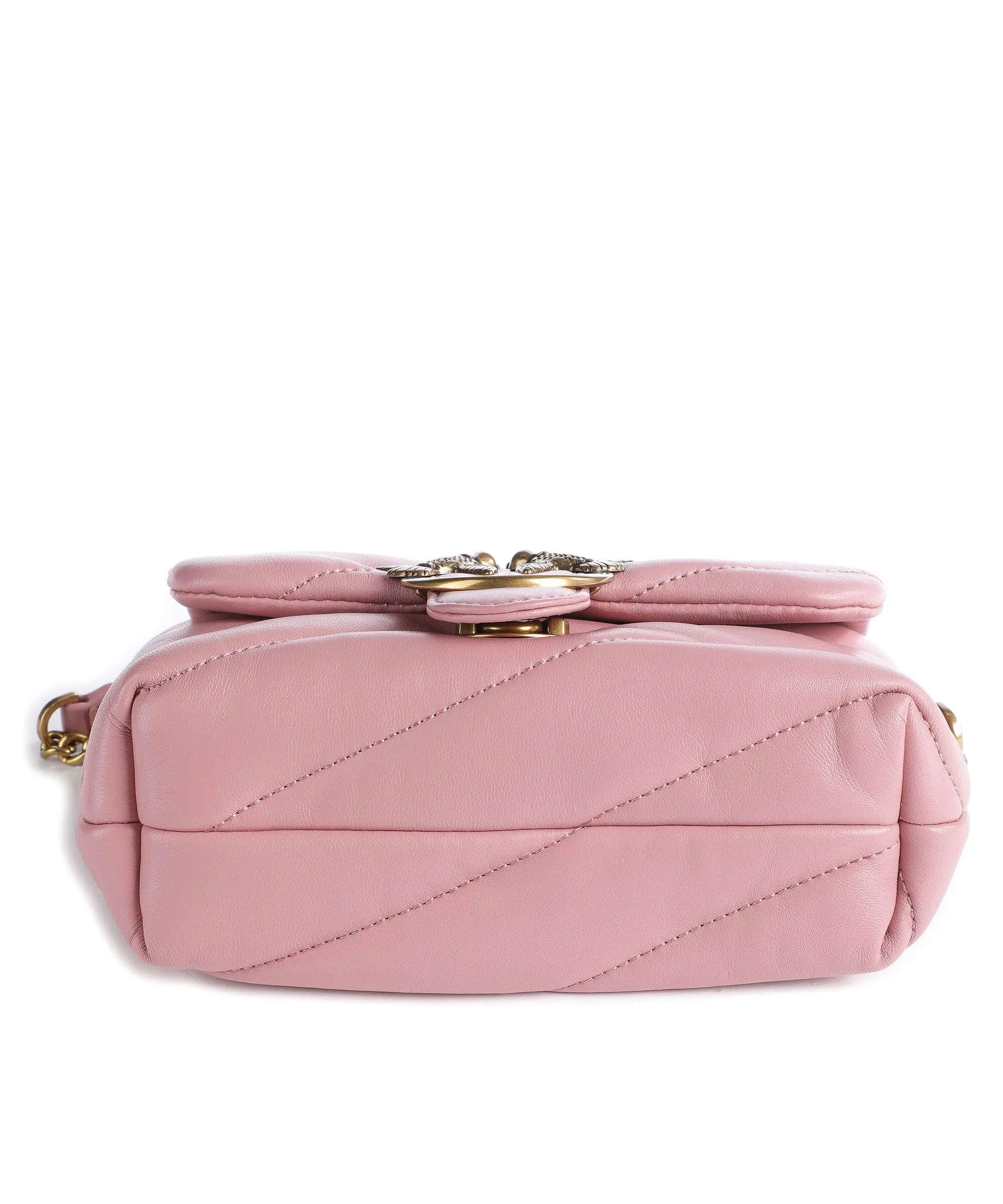  Pinko Love Puff Baby Borsa a spalla pelle di pecora rosa antico  