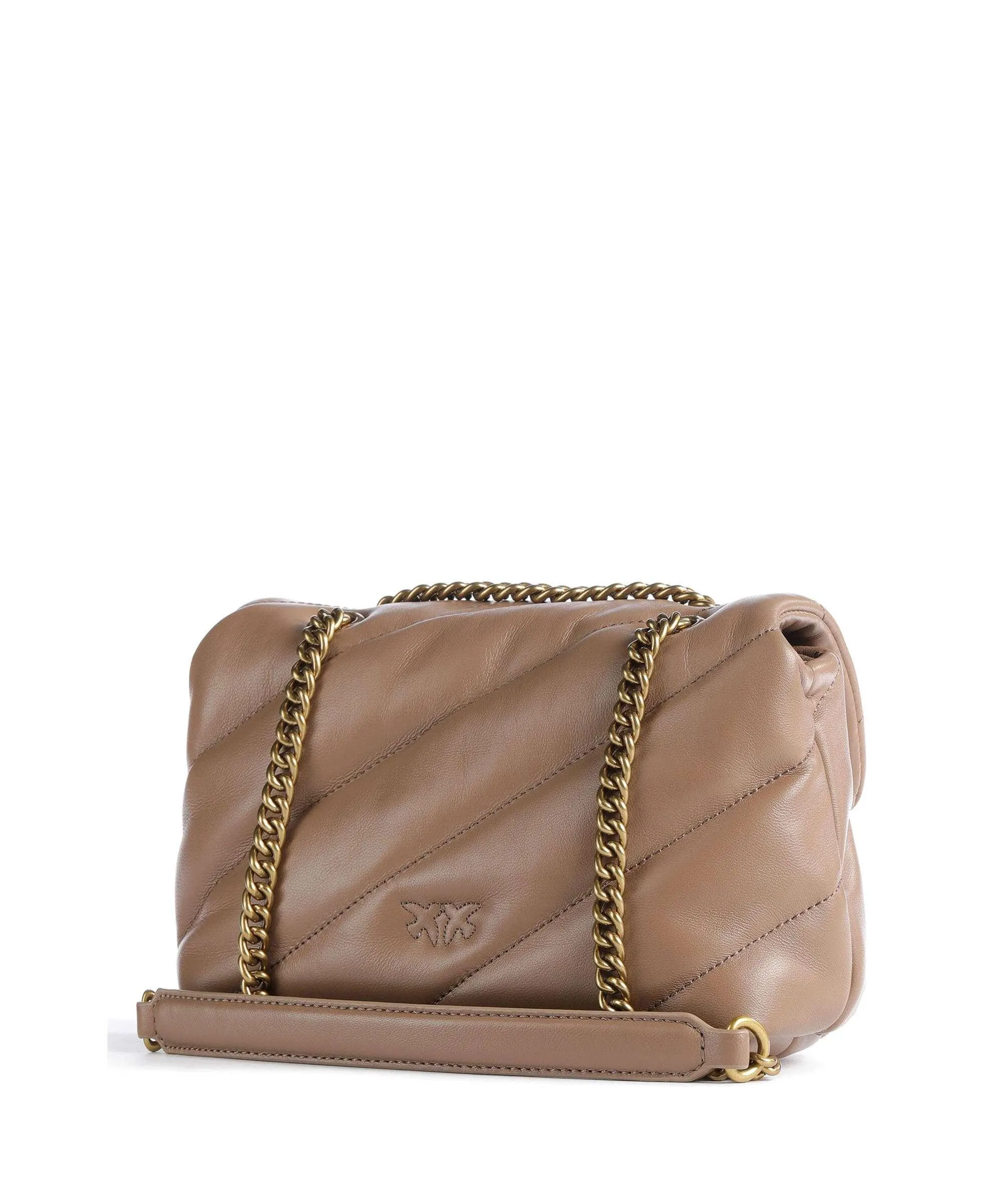  Pinko Love Puff Mini Borsa a spalla pelle di pecora marrone  