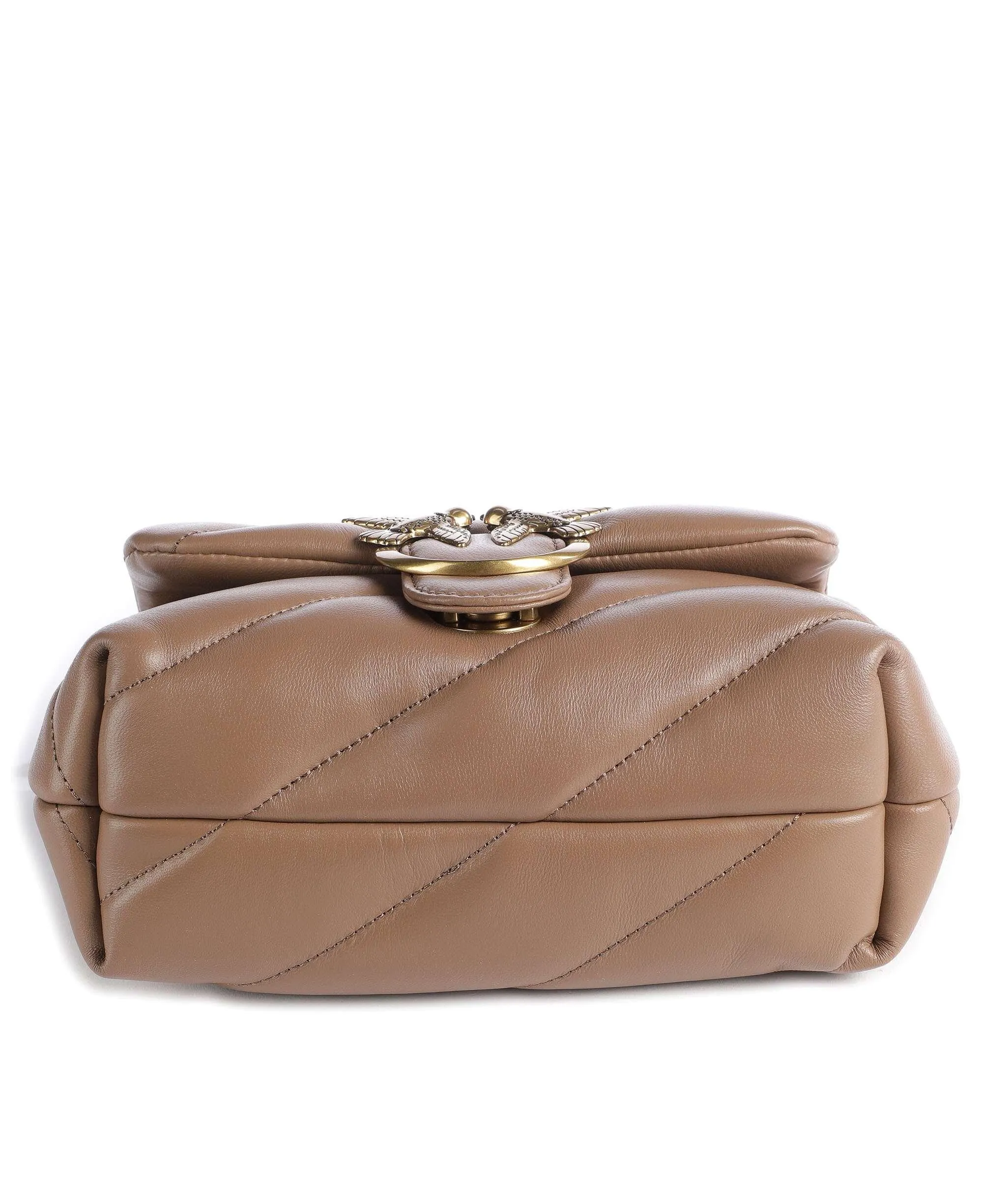  Pinko Love Puff Mini Borsa a spalla pelle di pecora marrone  