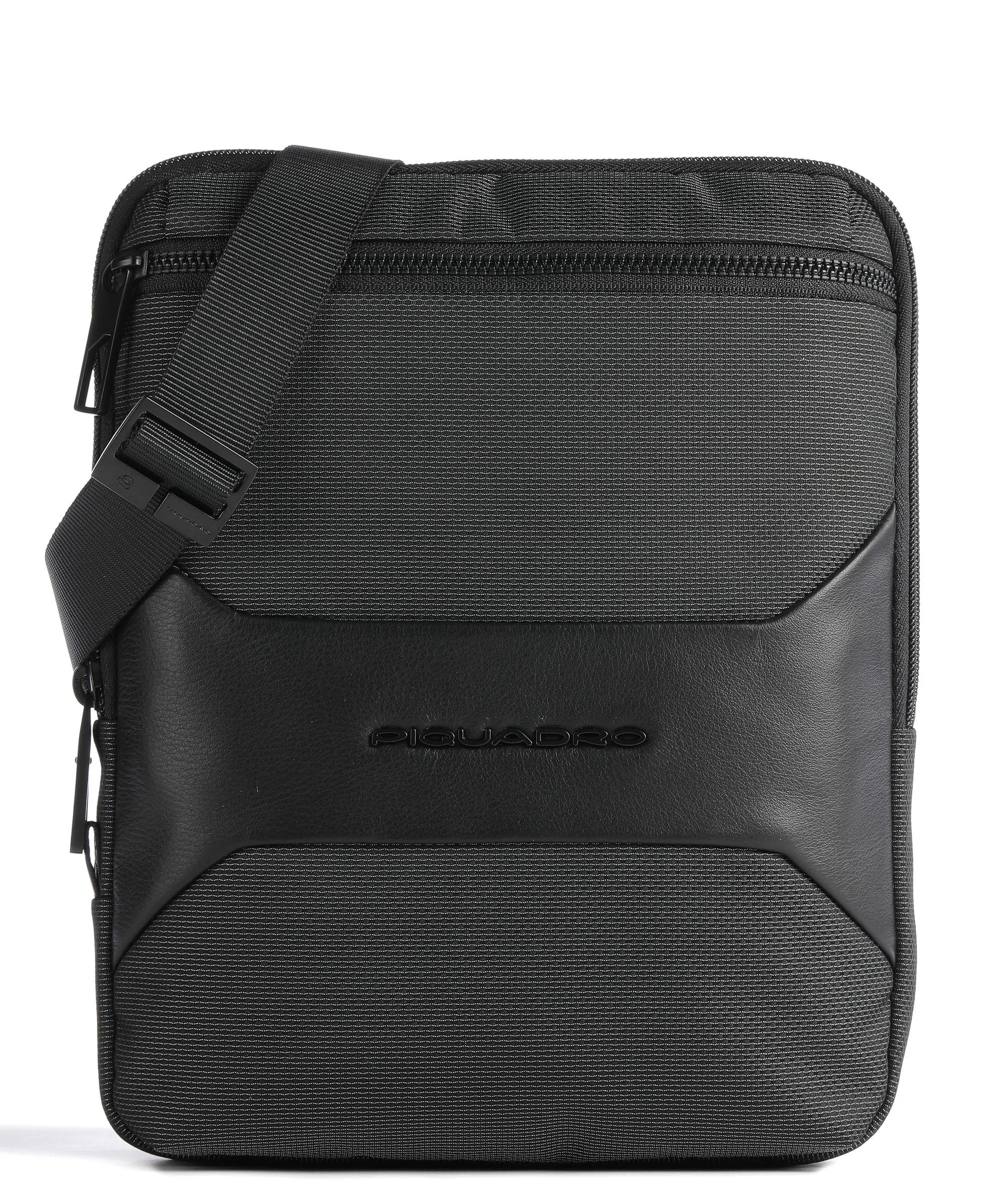  Piquadro Gio Borsa a tracolla 10″ poliestere riciclato nero  