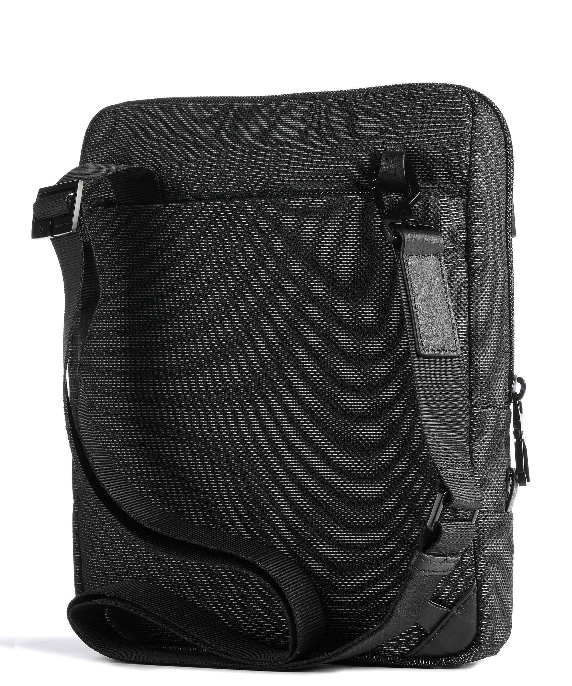  Piquadro Gio Borsa a tracolla 10″ poliestere riciclato nero  