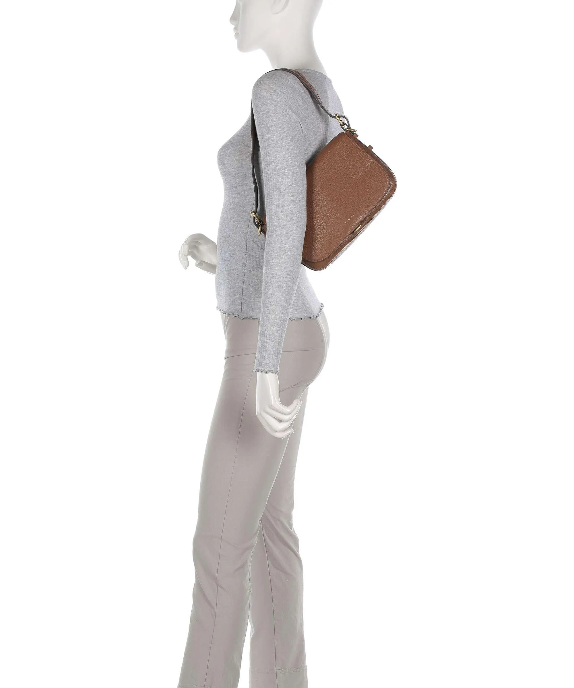  Radley London Graffton Street Borsa a spalla pelle di vacchetta grana marrone  