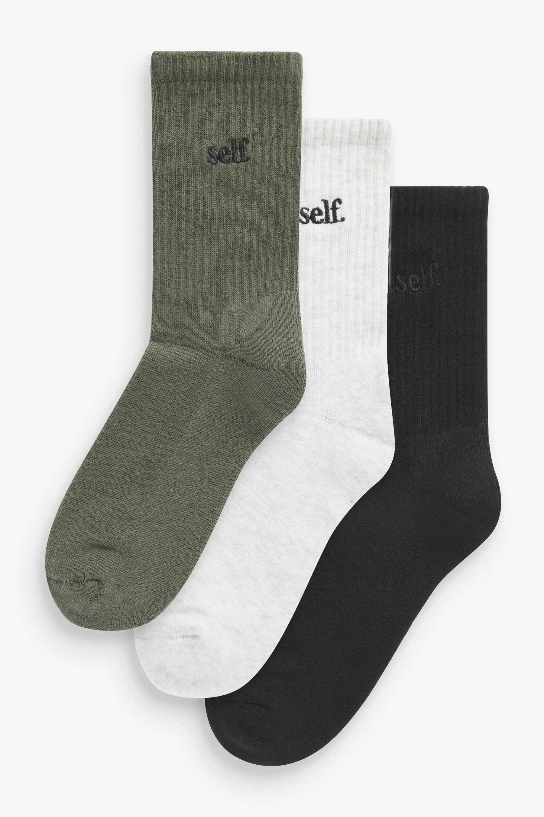 self. Cushion Sole Lounge Ankle Socks 3 Pack    