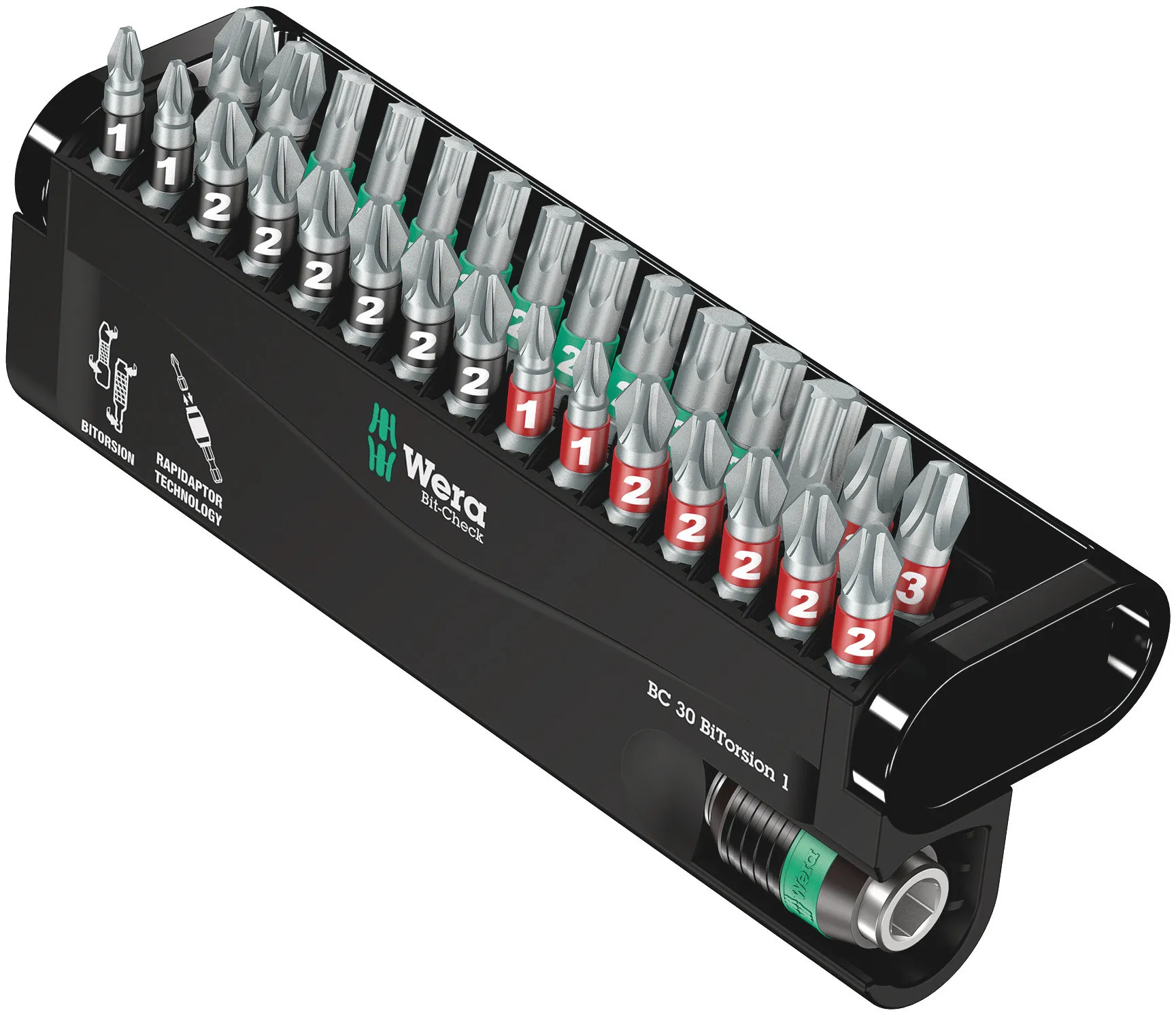 Set inserti per cacciaviti Wera, 30 pezzi (Esagonale, Phillips, Pozidriv, Torx)