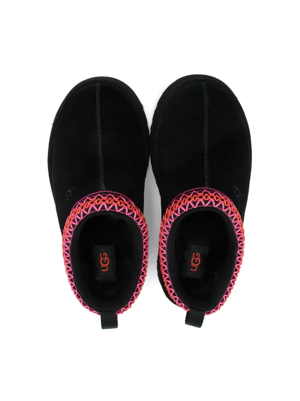Slippers per bambina UGG Kids Tazz nere con bordo multicolore