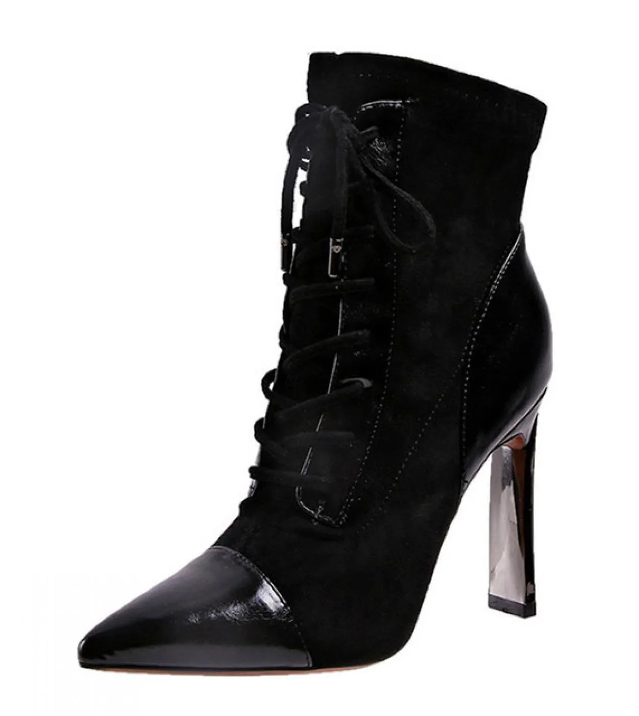 Stivali da donna in rilievo con motivo pavone di lusso Nuove scarpe in pelle con tacco in cristallo con plateau Lady strass Zip