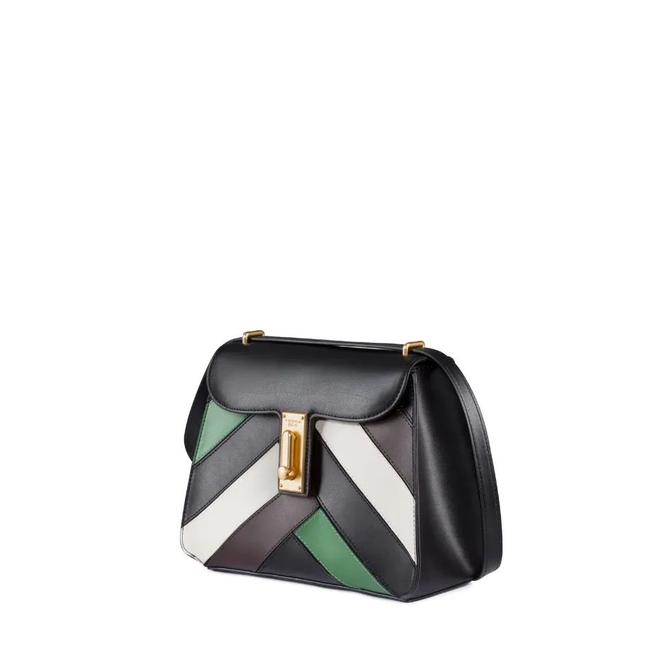Tosca Blu Borsa a Tracolla Diplomatica Nero/Multicolor