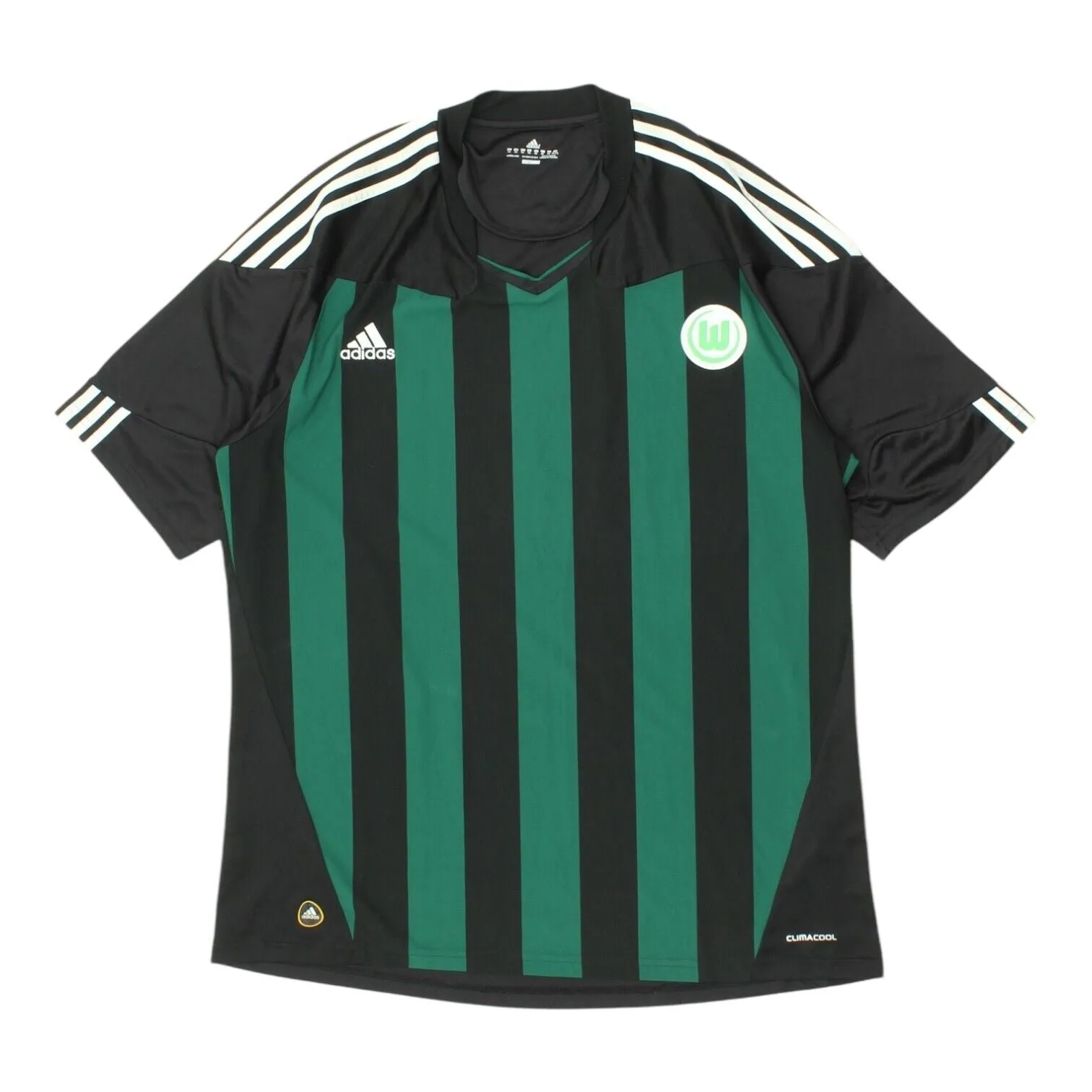 VfL Wolfsburg 10/11 Adidas Mens Black Green Away Shirt | Vintage German Football