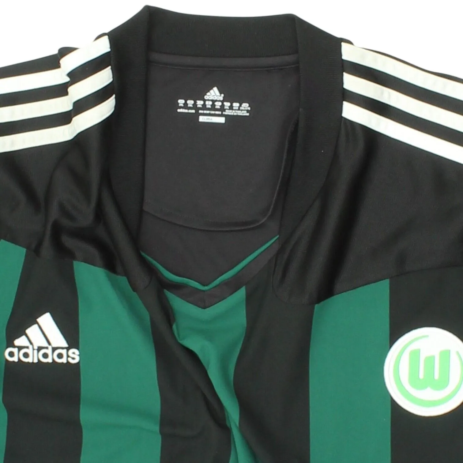 VfL Wolfsburg 10/11 Adidas Mens Black Green Away Shirt | Vintage German Football
