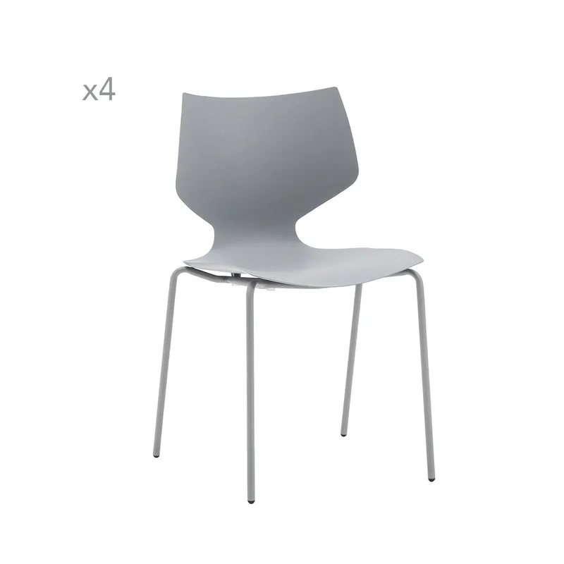 Zanini design Set 4 sedie SEYCELLES grigio